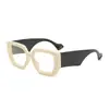 Nuevas gafas de moda unisex de estilo retro callejero, marco cuadrado ancho, patillas anchas, protección UV, gafas de dopamina, tendencia europea y americana