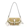 Bolsa Feminina Clássica Vintage com Tampa Flip-Top para Axila, Bolsa Baguete de Exportação para o Dia a Dia, Bolsa de Ombro Versátil Retro, Bolsa Transversal para o Dia a Dia