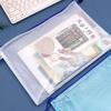 Bolsa de rejilla con cremallera, tamaño A4, transparente, para oficina, información, blanca, para conferencias, impermeable, para almacenamiento.