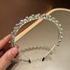 Joyería coreana Dongdaemun, diadema de diamantes de imitación de cristal, diadema elegante francesa, diadema con pinza para el cabello para banquetes, tocado de presión para el cabello