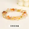 Pulseira de Cristal Ágata Pedra Natural Triturada, Pulseira Retrô Personalizada para Homens e Mulheres, Pulseira de Cinco Flores, Joia de Mão, Pulseira para Meninas