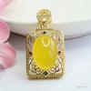 Pingente Quadrado de Ágata Vermelha Natural Guan Yu Colar Calcedônia Amarelo-Esverdeada Joias Vintage Atacado Dropshipping S3110513