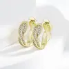 Brincos de cobre quentes transfronteiriços banhados a ouro 18K conjunto de brincos brincos de zircônia brincos geométricos joias femininas atacado