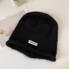 Gorro de Punto Patchwork Estilo Coreano Otoño e Invierno para Cabeza Grande de Lana para Mujer Temporada Dulce Lindo Gorro de Peluche Apilado Protección Cálida para los Oídos