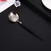 Juego de Cubiertos de Acero Inoxidable 410 Personalizado, Mango Plano, Vajilla Portuguesa, Cuchillo para Filete Occidental, Tenedor y Cuchara para Postre y Ensalada