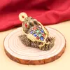 Gato da Sorte de Latão Sólido, Tartaruga Dragão, Sapo Dourado, Cigarra, Unicórnio, Pingente Chaveiro Guan Gong, Ornamento Vintage de Latão Animal
