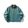 Yidao Vintage Outono 2026 Novo Jaqueta Casaco de Trabalho Casual Solto com Gola de Veludo Bloco de Cores Retrô Japonês