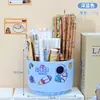 Porta-canetas Grande Capacidade Estilo Japonês Papelaria para Escritório e Estudantes Porta-canetas Giratório 360° Enfeites de Mesa Caixa de Armazenamento para Pincéis de Maquiagem