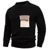 Nuevo suéter casual de punto para hombre de otoño e invierno con cuello redondo y decoración de bolsillo, suéter versátil
