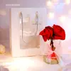 Lâmpada de Flor Rosa Famosa na Internet com Luz de Cristal e Base de Madeira Maciça, Dia dos Namorados, Festival Qixi, Decoração de Aniversário, Presente de Feriado