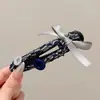 Presilha de bico de pato marrom de cachorro coreano, presilha elegante para coque torcido, presilha de cabelo volumizadora para a parte de trás da cabeça, acessório de cabelo de alta qualidade