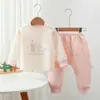 Conjunto Novo de Outono/Inverno 2026 com Estampa de Desenho para Bebês (Sem Etiqueta) para Meninos e Meninas, Conjunto Separado, Conjunto de Calça PP