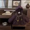 ¡Los Pitufos! 2026 Invierno Niña Gorro Puntiagudo de Longitud Media Algodón Espeso con Lunares Abrigo de Moda