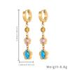 Pendientes de estrella de cinco puntas con diamantes huecos de lujo y luz de alta gama, muy vendidos en acero inoxidable, pendientes de flor de circonita de color mariposa