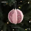 Nuevas Pestañas de Bola de Espuma de Peluche Rosa Bola de Navidad Adornos Colgantes para Árbol de Navidad Arreglo de Atmósfera Accesorios de Bricolaje