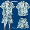 Traje de Camisa de Playa de Manga Corta de Verano para Hombre Vacaciones de Viaje en Sanya Ropa de Tallas Grandes Ropa de Viaje a la Orilla del Mar Ropa de Verano