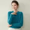 Suéter Básico de Malha Cashmere Feminino 2025 Outono/Inverno Novo Gola Redonda Ombro Raglã Solto Suéter Simples Pulôver