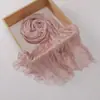 Novo Lenço Longo Fresco Respirável Natural Amassado Lenço de Seda Brilhante Lenço de Cabeça Lenço de Gaze Amassado