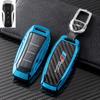 Funda de llave de metal de fibra de carbono real para BYD BYD Dolphin Yuan Qin plus Song plus funda de llave de coche