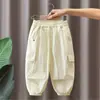 0991 ropa infantil pantalones de niño verano pantalones anti-mosquitos 2026 nuevos pantalones largos holgados finos pantalones cargo de verano para niños