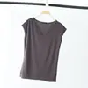 Camiseta de Modal para Mujer, Verano 2026 Estilo Coreano Nueva para Mujer sin Mangas Cuello en V Ajustada Camiseta Base Top Tendencia