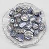 Plata Antigua Gris Perforada Luna Fría Galvanizada Agujero Recto Cuentas Sueltas Cuentas Checas DIY Cadena para Teléfono