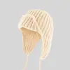 Gorra Aviador Estilo Coreano Protectora de Orejas para Otoño e Invierno, Gorra Lei Feng de Moda y Versátil para Mujer, Circunferencia de Cabeza Grande, Gorro de Lana Tejido Cálido