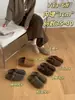 Medias zapatillas cerradas de cuero genuino con suela gruesa estilo coreano para mujer, nuevo modelo otoño 2026, sandalias Birkenstock de punta dividida sintética