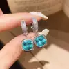 Pendientes de Cubos de Azúcar Paraíba Estilo Francés, Modernos y Versátiles, Lujo Ligero con un Toque de Alta Gama, Diseño Único