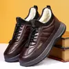 Zapatos de Algodón Gruesos para Papá, Forrados de Polar, Slip-On Forrados de Polar para Hombre, Zapatos Deportivos Casuales Antideslizantes para Exterior, Cálidos e Impermeables