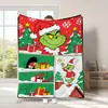 25 Mantas do Grinch Mais Vendidas na Amazon Transfronteiriça Novo Estilo de Natal Manta de Flanela Manta para Cochilo de Outono