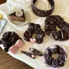 Scrunchie Floral Estilo Coreano para Mulheres, Especificamente para Penteados de Coque, Acessório de Cabelo com Elástico de Alta Qualidade