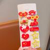 Horquilla infantil de Moda Nacional rojo tocado Día Nacional niña bebé bandera roja de cinco estrellas niña amor clip de horquilla