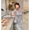 Vestido Romántico Borroso de Verano 2025 Nuevo Estilo Falda Larga Francesa Cintura Floral Falda de Tirantes