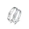 Anillos de pareja para hombres y mujeres nudo nudo de corazón apertura de amor anillo de pareja anillo de ajuste de apertura explosiones europeas y americanas