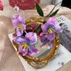 Flor artificial tipo tulipán de pétalos de solapa de 3 cabezas tulipán plano flor decorativa para sala de estar flor alta para camino de boda arreglo floral alto flor artificial