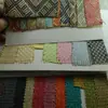 Palha de Papel Tapete de Palha Tecido Padrão Espinha de Peixe Fio Tingido Padrão Ondulado Tecido Artesanato Palha Tecida Tecido Xadrez Losango
