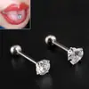 Amazon Wholesale Zirconio Acero Inoxidable Uña de Lengua Chica Popular Diamante Brillante Pieza Súper Brillante Perforación Genial Joyería para Piercing Anillo para la Lengua