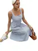 Vestido de Moda Transfronterizo 2026 para Mujer, Estilo Hot Girl, Espalda Descubierta, Cintura Alta, Estilo Casual de Playa de Verano, Vestido Corto Rayado Floral