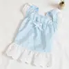 Vestido para Mascota Primavera/Verano 2026 con Estampado Completo, Moño y Mangas Volantes, Delgado Transpirable Floral de Princesa, Ropa para Perros