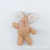 Conejo de orejas largas de 11 cm de dibujos animados, tela, lindo llavero de peluche, accesorio para el cabello, decoración DIY hecha a mano, accesorio para ropa
