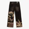 En Stock Transfronterizo Bordado Pesado Y2K Retro Americano Pantalones de Pierna Ancha Hip-Hop Street Sueltos Jeans Unisex