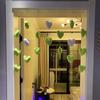 Cortina de Cor Doce Amor Decoração de Vento para Quarto Coração de Menina Fofa Enfeites Pendurados Explosões Cortina Pendurada para Quarto Infantil Sem Furos