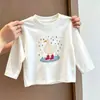 Estampa de Desenho Animado Fofa Simples Outono 2026 Camada Base Manga Longa Novo Estilo Bebê Estiloso Casual Top para Meninos e Meninas