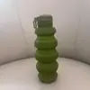 Taza de Agua de Silicona de Grado Alimenticio para Deportes al Aire Libre, a Prueba de Fugas, Plegable Telescópica de Viaje, Botella de Silicona Portátil para Montañismo y Fitness