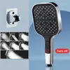 Alcachofa de Ducha de Silicona de Siete Funciones Ahorradora de Agua con Teclas de Piano Transfronteriza, Alcachofa de Ducha Universal de Mano para Bañarse