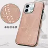 Funda de Teléfono Apple Resistente a Caídas con Textura de Mezclilla Forro Polar de Cuero iphone16 Funda Protectora de Cuero para Negocios