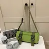 Bolso cruzado a cuadros estilo workwear japonés Marca de nicho de moda Bolso para teléfono Deportivo Ciclismo Bolso cilíndrico Bolso de hombro casual versátil