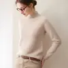 Suéter de cachemira suave para mujer, de punto, con cuello medio alto de doble hilo, estilo simple y versátil, mangas raglán, suéter base adelgazante