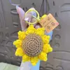 Llavero de Peluche Tejido a Mano Cosas Buenas Suceden Colgante de Peluche Adornos Colgantes para Bolsos de Niña Linda Fresa Naranja
